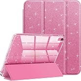 UnDePlus iPad 11.Nesil A16 11in&ccedil;/10.Nesil 10.9in&ccedil; ile uyumlu Kılıf Flip Cover Kalem B&ouml;lmeli PC Case Simli-KoyuPembe