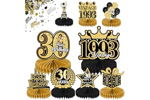 10 Pezzi Centre de Table Anniversaire 30 Ans,Centres de Table Nid d'abeille,Deco Table Anniversaire,Decoration Nid D'abeille Anniversaire,Décorations d'anniversaire de Fête,pour Hommes Femmes