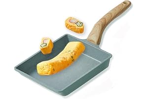 HARLIANGXY Tamagoyaki Padella per frittata giapponese, uova, rivestita per piano cottura e induzione, rivestimento antiaderente (privo di PFOA) 20 x 15 cm