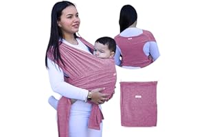 NAIZONE Fular Portabebé Elástico Unisex con Anillas - Porta Bebé Recién Nacido | Fácil de Usar y Seguro | Porteo Bebé Ergonómico y Transpirable - Hasta 20 kg | Bolsa de Transporte y Caja de Regalo Incluidas