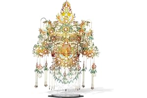 Piececool Metalowe puzzle 3D, korona ptaka, złote skrzydła, korona 3D, metalowe puzzle, biżuteria ze stali nierdzewnej 340, cały metal, 1:1, prezent urodzinowy, zestaw modelarski dla dorosłych, 550