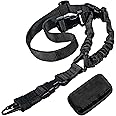 ZONSUSE Single Point Gun Strap, Rifle Sling, Airsoft Sling, Tactical Gun Belt with Shoulder Pads, with Metal Hook, Adjustable Removable, Release Flexibly, for Rifle Airsoft Shotgun