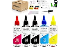 COCADEEX Lot de 5 bouteilles d'encre compatibles avec Canon PG-575XL CL-576XL pour imprimantes PIXMA TS3550i TS3551i TR4750i TR4751i