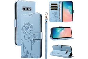 Bravoday Handyhülle für Samsung Galaxy S10e Hülle, Premium PU Lederhülle Klappbar Tasche Klapphülle mit Magnet Kartenfach Standfunktion Schutzhülle für Galaxy S10e, Hellblau