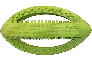 HAPPYPET Happy Pet Grubber Rugby Ball Dog Toy Strong Fun Interactive Bouncy Chewing Outdoor Playing Catch Fetch Lightweight Tugging Pulling for All Breeds