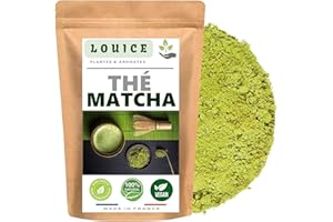 LOUICE Thé Matcha 100g – Poudre de Matcha Pure & Naturelle, Idéale pour Infusions, Smoothies, et Recettes Gourmandes