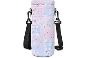 Piyycur Universal Bottle Holder with Adjustable Belt (500ml/750ml/1000ml) - Neoprene Thermal Bottle Case for Sports, School, Travel (Cani Fortunati, 1000ml(34oz))