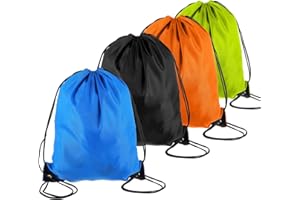 Gjinxi Sac à dos avec cordon de serrage 4 pièces, sac à dos léger à cordon pour homme et femme, sacs à cordon pour le sport, la gym, la natation, la plage, le football, multicolore, Moderne