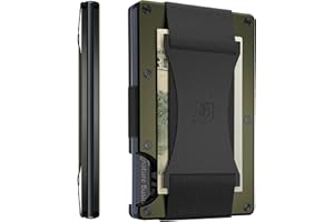 The Ridge Wallet for Men, Slim Wallet for Men - Thin as a Rail, Minimalist Aesthetics, Holds up to 12 Cards, RFID Safe, Blocks Chip Readers, Aluminum Wallet with Cash Strap