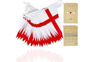 ITSY BITSY PARTY CO Premium Reusable England Bunting - 42 Euro 2024 Bunting Flags, Bunting Outdoor Waterproof, Euro 2024 Decorations, Euro Football 2024 Flag Bunting, Garden Bunting Outdoor (46 Ft, 42 England Flags)