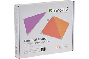 Nanoleaf Shapes Triangle Expansion Pack, 3 Triángulos LED Adicionales - Apliques de Pared Interior Modulares, Luces Led Inteligentes RGBW 16M Colores WiFi, Compatible con Alexa, Decoración y Gaming