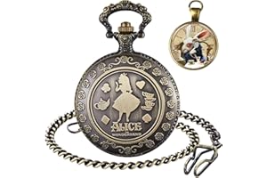 Tiong Alice Taschenuhr Alice im Wunderland Anime Digitale Taschenuhr Vintage Hohle Bronze Quarz Steampunk Taschenuhr tanzende Prinzessin Dame, Mann, Kind Geburtstag