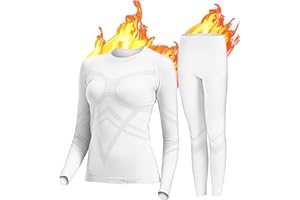 UNIQUEBELLA Conjunto de Ropa Interior térmica para Mujer Extra cálida Capa Base de Manga Larga para el frío Invierno, Deportes Extremos esquí, Senderismo…