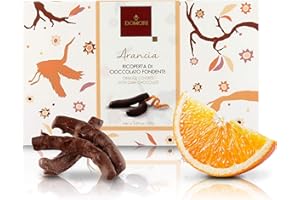 Domori Filetti di Arancia Ricoperti di Cioccolato Fondente Arriba 62%, 150 Grammi