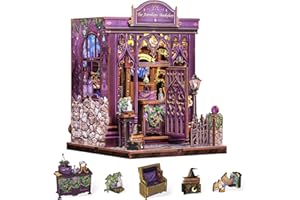Cutefun Book Nook Kit - Casas de muñecas DIY, Decoración Estantería Libros, Puzzle 3D Madera, Regalo Original para Mujer(The Astrology Bookshop)