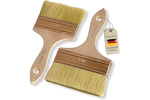 ‎ORGAFLIX ORGAFLIX Flächenstreicher 100mm + 120mm für Öl, Lacke, Lasur, Beizen, Acryl, Kreidefarbe - Perfekt für große Flächen, Lasurpinsel Holz außen, Ölpinsel Holz, Flachpinsel, Lackpinsel, Pinselset