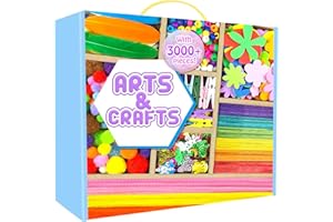 ZEIZHUBN Kit Lavoretti Creativi per Bambini, 3000 Pezzi DIY Art Craft Set Scovolini Colorati per Lavoretti, Mestiere Fai da Te Decorazioni, Kit Creativo Giochi Giocattoli Regali Bambini 4-8, 8-12 Anni