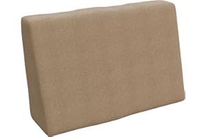 POKAR Cuscino-schienale laterale 60x40cm per Divano da Giardino, fodere asportabile e lavabile, Spalliera per Bancali, Interno ed Esterno, schiuma fredda, DYI - fai da te, senza Pallet, beige