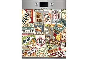Oedim Vinilo para Lavavajillas Matriculas de Comidas, Vinilo Decorativo para lavavajillas, decoración para cocinas, Pegatina lavavajillas
