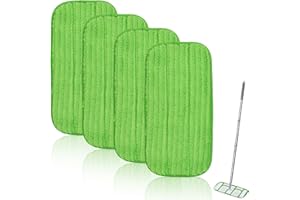 ASFRODE 4 ściereczki wielokrotnego użytku do mopa Swiffer Sweeper, wilgotne ściereczki podłogowe o dużej absorpcji wody i brudu, suche ściereczki podłogowe, pokrowiec zastępczy do użytku na mokro i na sucho