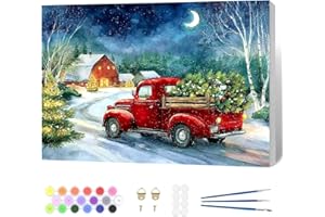 Fumupe Malen Nach Zahlen Weihnachten Erwachsene mit Rahmen, Malen Nach Zahlen Heiligabend, Diy Set Erwachsene Handgemalt Ölgemälde Leinwand Geschenke für Weihnachten Home Deko, 20x30cm