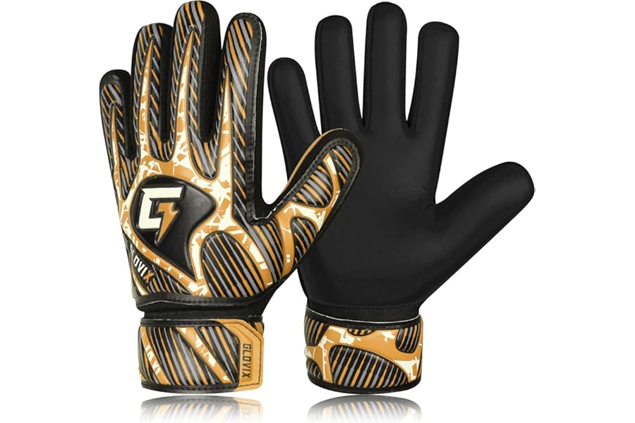 GLOVIX Kids Goalkeeper Gloves–Youth & Junior Football Goalie Gloves with Strong Grip,Breathable Mesh & Durable Palm–Boys Soccer Glove for Training
