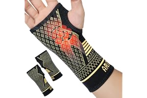 Beugo 2-pack handledsstöd, koppar handledsstöd för vänster och höger hand, kompressionsärmar med tumlås för karpaltunnel, art