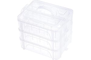 ‎NEW BROTHREAD New brothread 3 Lagige Stapelbare Durchsichtige Aufbewahrungsbox/Organizer für 60 Spulen Stick- und Nähgarn für zu Hause (Anforderungen an die Spulengröße: Höhe≤ 5,6cm; Breite≤ 4,3cm)