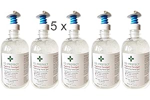 MYGLAMY 5x 500 ml CO-Protect pflegendes Hygiene-Handgel Spender mit Aloe Vera + Glycerin + 70% Alkohol (Ethanol) + schöner Duft