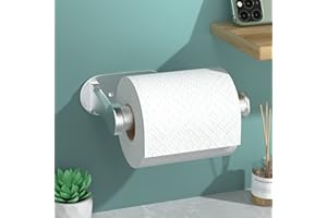 Fishoney Porte Papier Toilette, Porte Papier Toilette Mural, Support Papier Toilette, Porte Rouleau Papier Toilette, Dérouleur Papier Toilette, Auto Adhesif & Montage à Vis (Argenté)