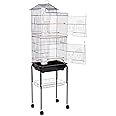Egardenkart® Roof Top Large Bird cage with Rolling Stand for Cockatiel Sun Conure Parakeet (Black)