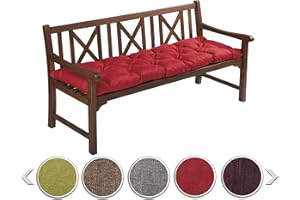 Sunnypillow bench cushion, 100 x 50 x 50 cm, seat cushion and back cushion for swinging hammock, cushion for garden bench, various colours and sizes available, 150 x 50 cm, red