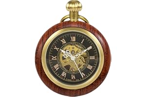 Treeweto, orologio da taschino in legno, movimento meccanico, numeri romani, per uomo e donna