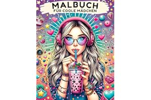 Malbuch Coole Mädchen Geschenk ab 12 Jahren: Beschäftigungsbuch mit 50 Motiven (Portraits, Pferde, Muster, Tiere) für Mädchen und Teenager | Malen ab 12
