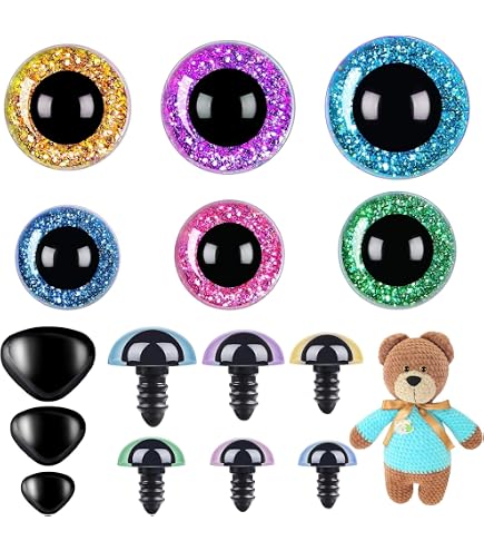 TOAOB Lot de 120 yeux ronds en plastique à paillettes pour TOAOB Lot de 120 yeux ronds en plastique à paillettes pour