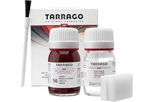 Tarrago | Kit 25 ml di colorante auto-lucido | Tintura autolucidante per scarpe, accessori e primer | Copre sfregamenti e calzature Ciliegia (56)