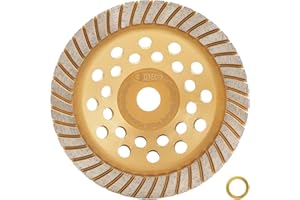BGTEC Diamond Cup Grinding Wheel - 180mm Turbo Row Concrete Diamond Grinder Disc with 22.23/15.875 Ruducer Washer for Grinding on Granite Marble Concrete Brick Masonry