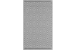 JEMIDI Alfombra Exterior para terraza, 90 cm x 150 cm, para balcón, jardín, Exterior, Color Gris