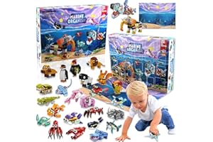 WDJLNZB Calendario dell'Avvento 2023, Classic Divertimento Creativo sull’Oceano,24 Mini Costruzioni per Bambini Giocattoli Creativi per Bambini dai 4 Anni in su, Idee Regalo, Mattoncini da Costruzione