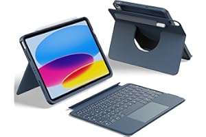 HOU Custodia con Tastiera per iPad A16 11a/10a Gen,Tastiera Rotabile e Staccabile per iPad 11/10,Portapenne Elastico,Copertura di Protezione Completa,Retroilluminazione a 7 Colori,Trackpad Multi-Touch