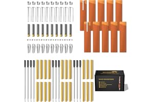 Pennkit för träsvarvning 10-pack premium silver med bonus 10 pennskydd – penntillverkning verktyg med svart bläck – kit för penntillverkning slimline penna svarvsvarvsvarvtillbehör för gör-det-själv