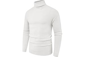 Hisir Męski sweter golf topy zimowy ciepły wełniany sweter z dzianiny sweter z długim rękawem jednolity kolor podstawowy golf miękkie swetry