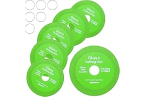 IPALAMILA 6 Glass cutting blades.100x22.23 mm Non-chipping diamond glass cutting disc, tile cutting disc for angle grinder,cutting emerald crystal, glass tiles, ceramics, etc. (black, One Size, 36, Medium)