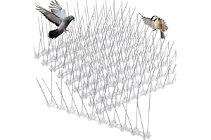 MOGADEE® Bird Spikes, 10 pcs Bird Spikes for Pigeons, Pigeon Spikes for Roofs, Bird Deterrent Spikes, Pigeon Deterrent Spikes, Anti Bird Spikes for Balcony Roof Window, About 98 inches