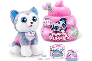 Pets Alive Pooping Puppies by ZURU, Husky, Real Pet Dog Puppy, Play Soft Toy, Developmental Nurturing Plush, Color Change Unboxing, Interactive Electronic Pet Puppy (Husky)