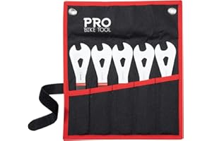 PRO BIKE TOOL Set di chiavi a cono - Set di chiavi a cono da 5 pezzi con borsa