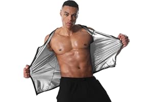 Donason Canotta Sauna Dimagrante Uomo Gilet Sudore Fitness Sportivo Body Shaper Snellente Canottiera da Allenamento Palestra per la Perdita di Peso Shapewear con Cerniera