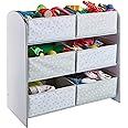 Hello Home White Kids Bedroom Toy Storage Unit with 6 Bins, One Size, WHITE