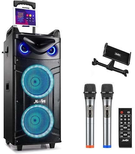 Speaker Karaoke Bluetooth 10W Con Microfono - Luci LED, Effetto Eco, Batteria 1500mAh, Per Feste In Casa