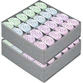 flintronic Drawer Organizers, 24 Underwear Organizer, Foldable Cells Storage Boxes, Drawer Organizer Compartments, for Storin
